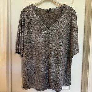 Anthropologie Silver Top Size M